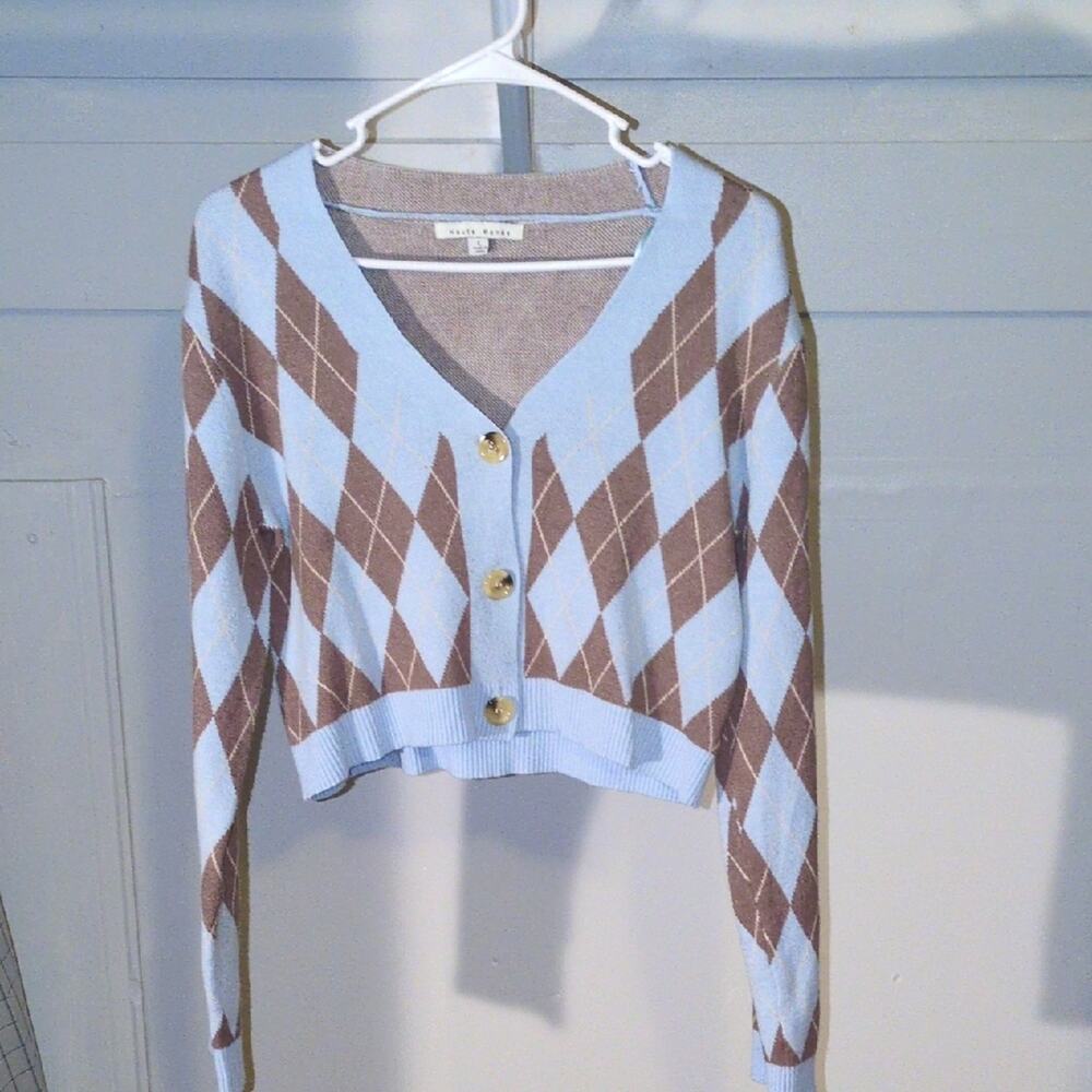 Haute Monde Blue and Brown Skirt Set